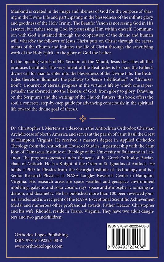 The Beatitudes: A Pathway to Theosis - Back Cover